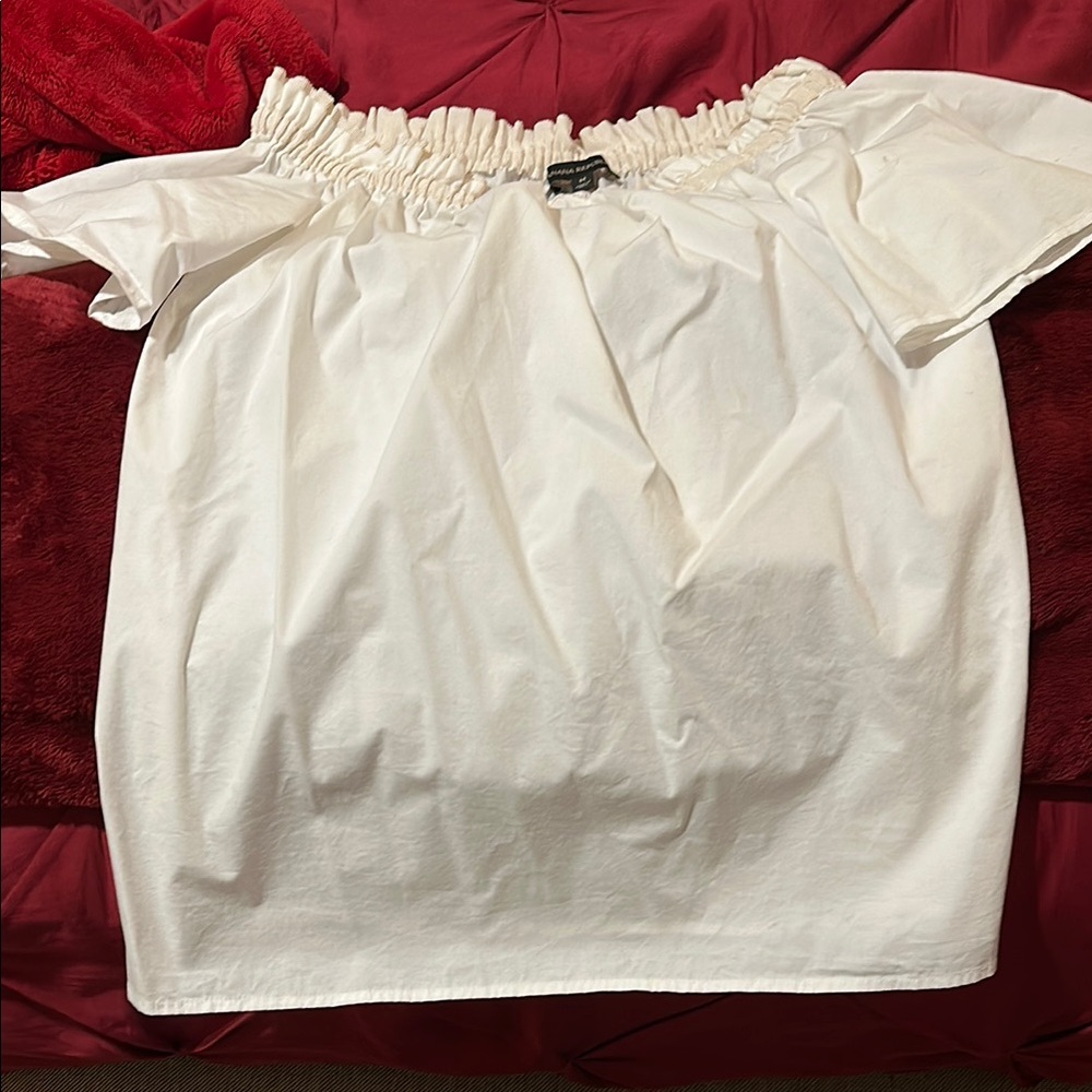 Banana Republic White Off-Shoulder Blouse